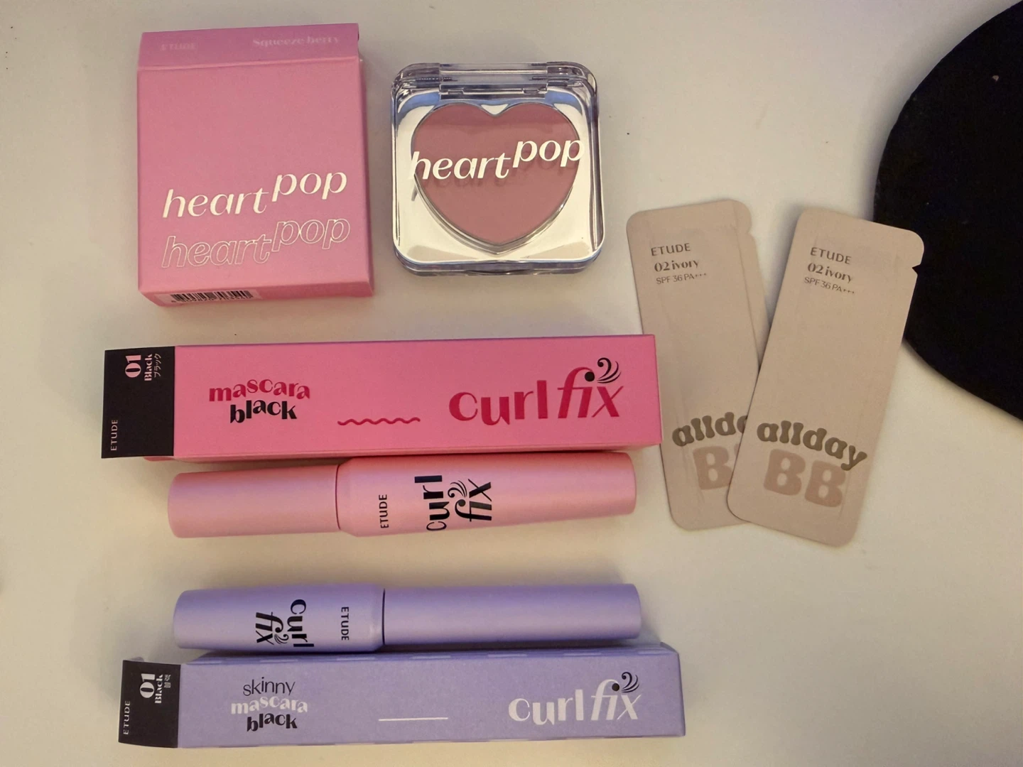 BRAND NEW Etude House set: mascaras and heart pop blush
