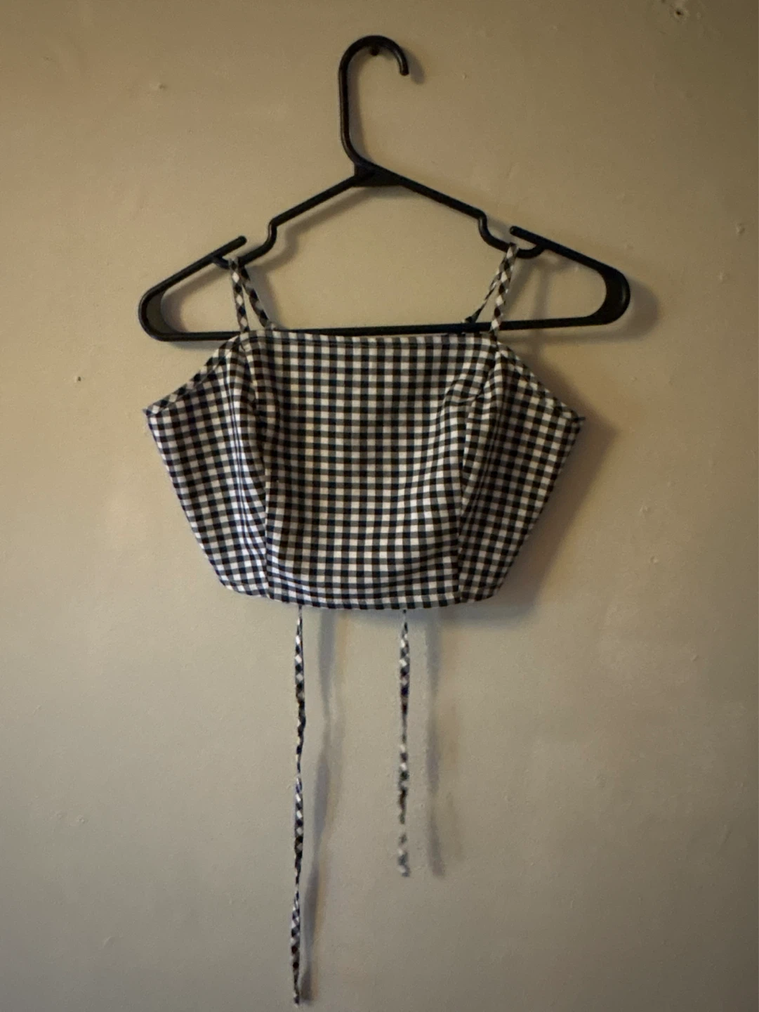Black and White Gingham Crop Top