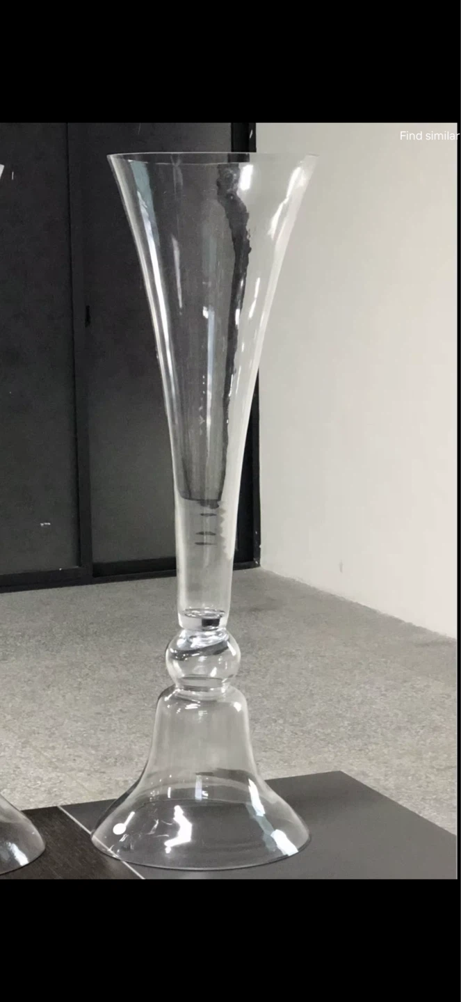 Double trumpet reversible Tall clear glass vase  size 24"H x 6"W