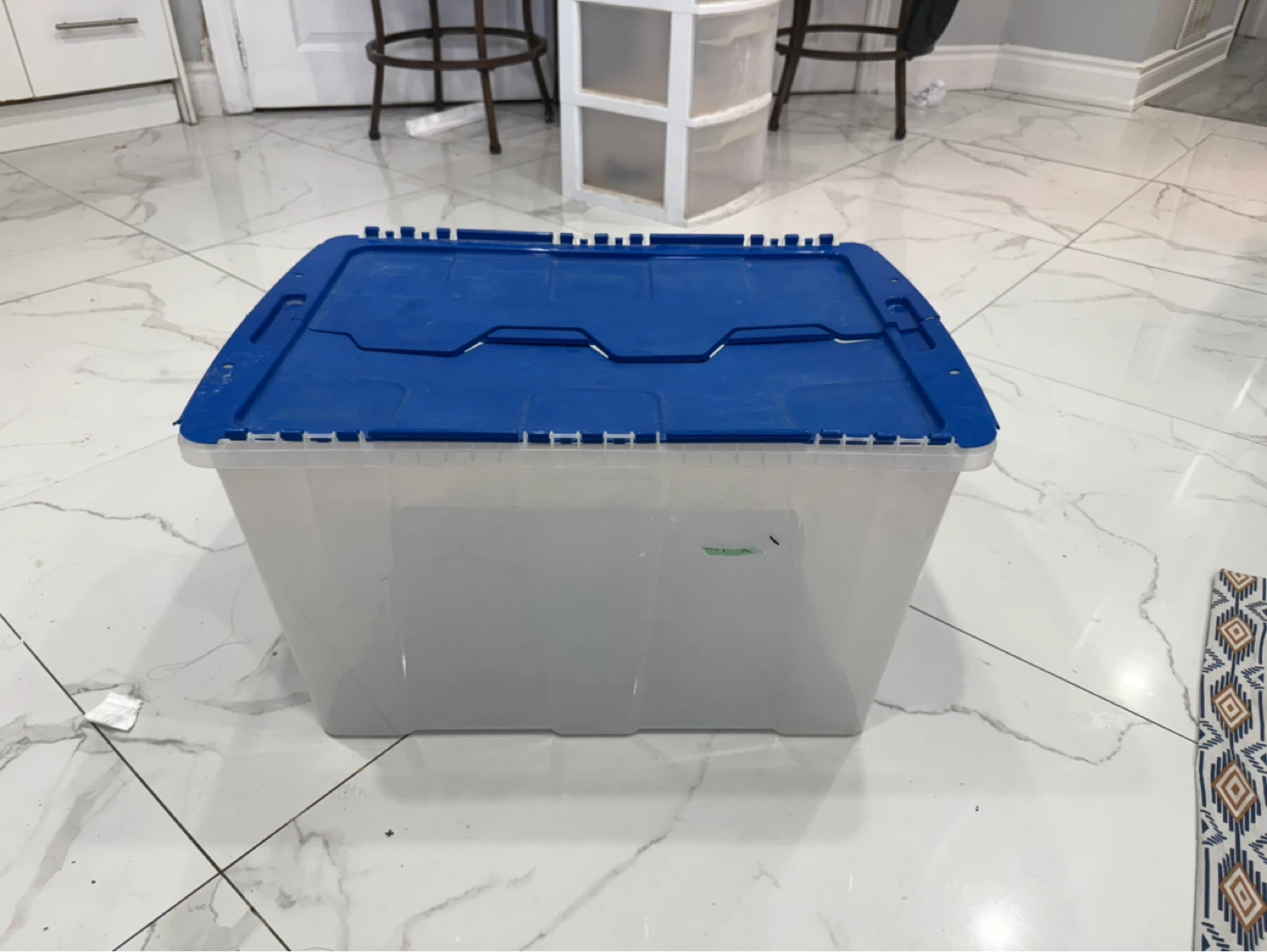 14-Gallon Clear Storage Bin with Attached Flip-Top Lid (52L)
