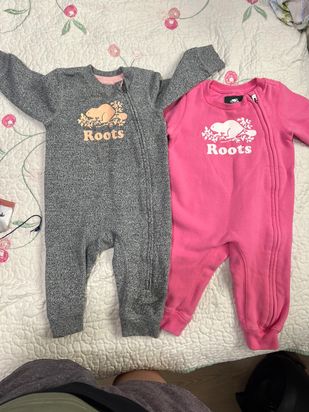 Roots Baby Grey & Pink Onesies (2-Pack) - photo 2