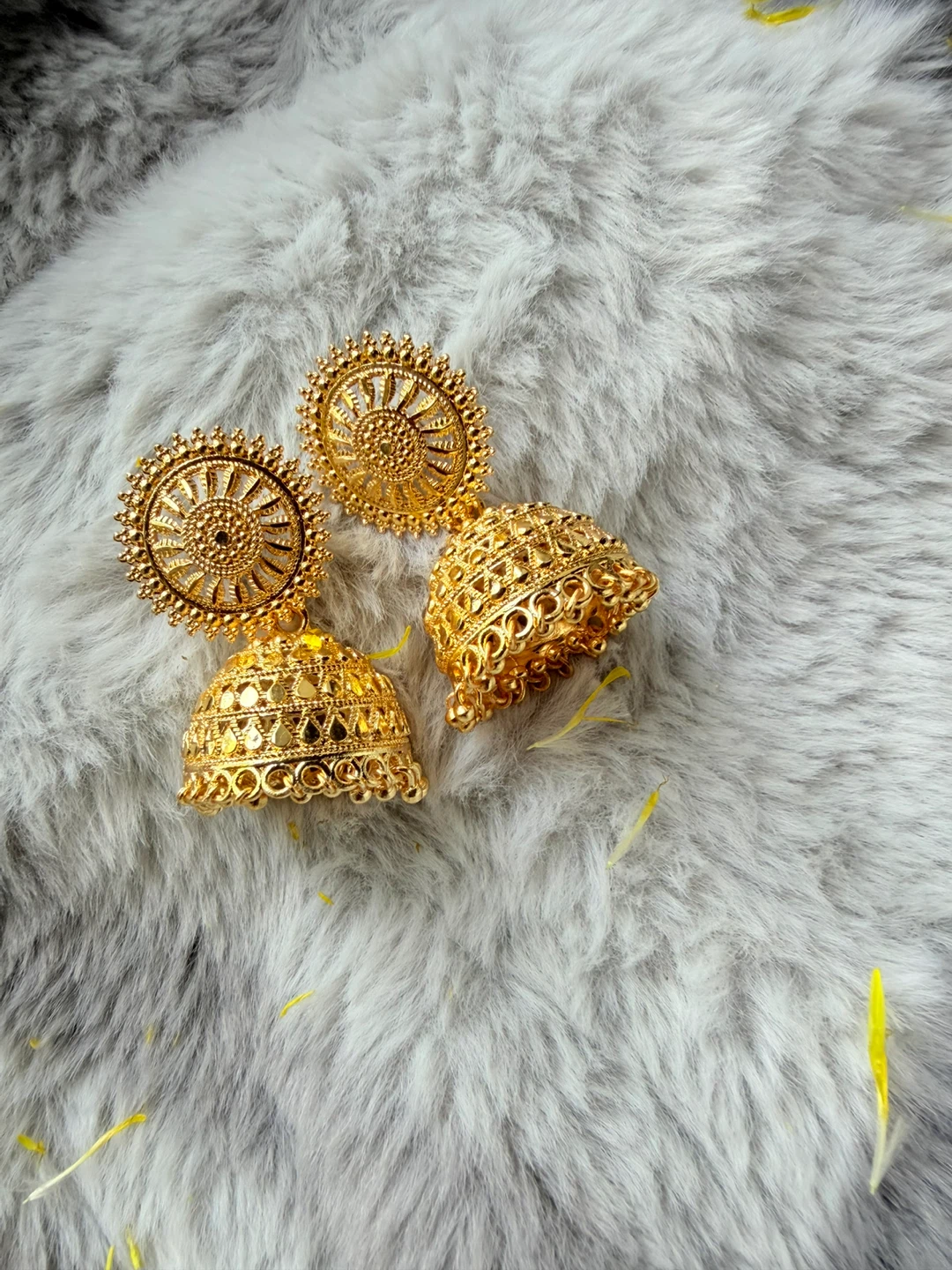 Gold Jhumka Earrings