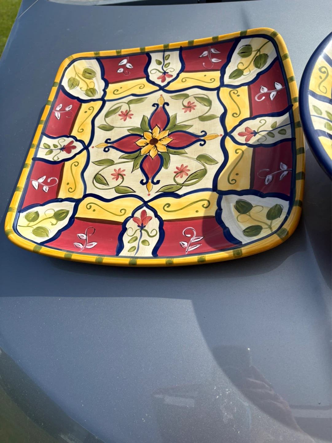 Hand-Painted Ceramic Bowl and Plates Set - photo 5