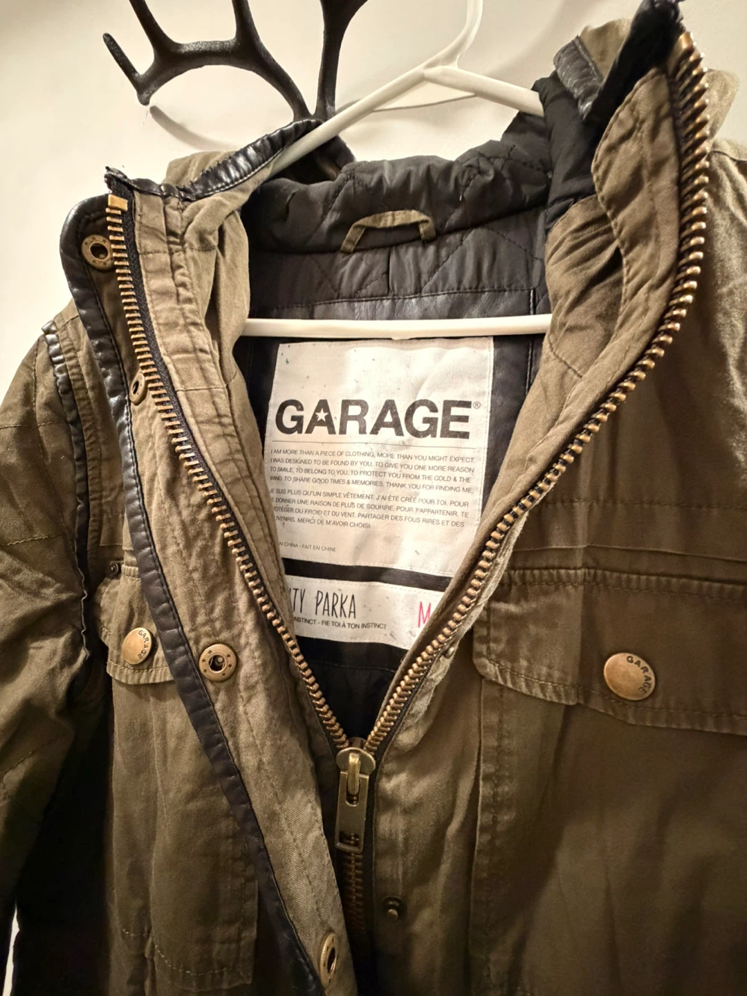 GARAGE Utility Parka Jacket - Khaki - Size M - photo 4