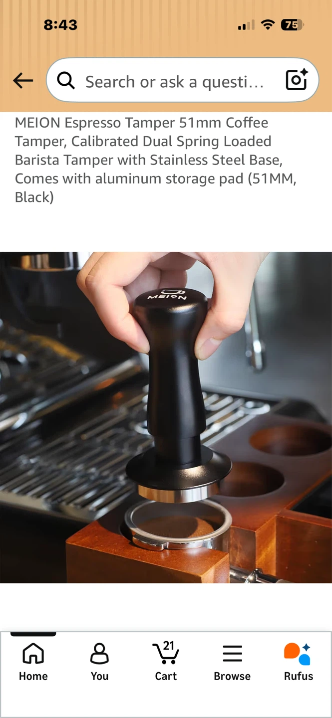MEION Espresso Tamper 51mm Dual Spring Loaded Calibrated - photo 3