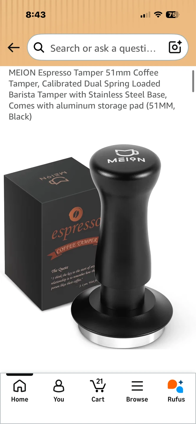 MEION Espresso Tamper 51mm Dual Spring Loaded Calibrated - photo 2