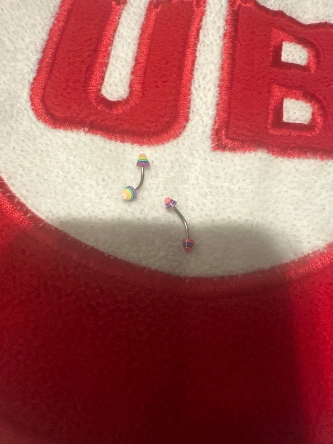 Rainbow Mushroom Eyebrow Rings (2 pc)