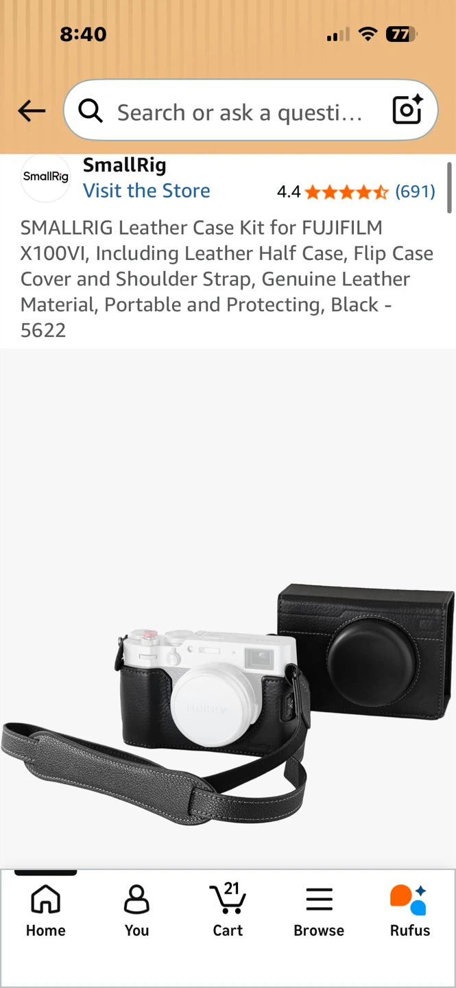 SmallRig Leather Case Kit for Fujifilm X100VI - Black - photo 2