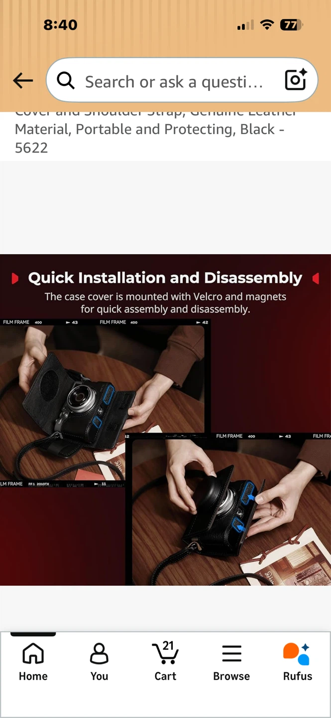 SmallRig Leather Case Kit for Fujifilm X100VI - Black - photo 5