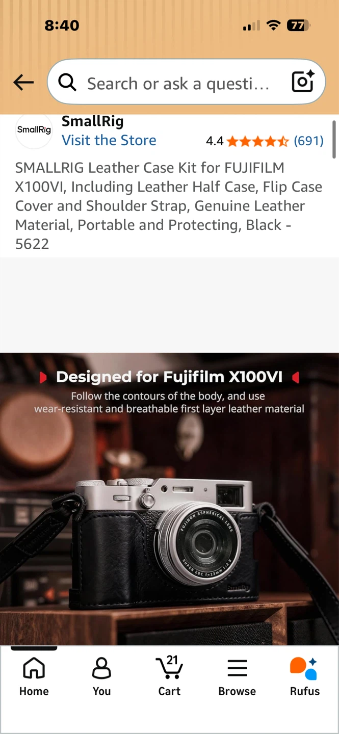 SmallRig Leather Case Kit for Fujifilm X100VI - Black - photo 3