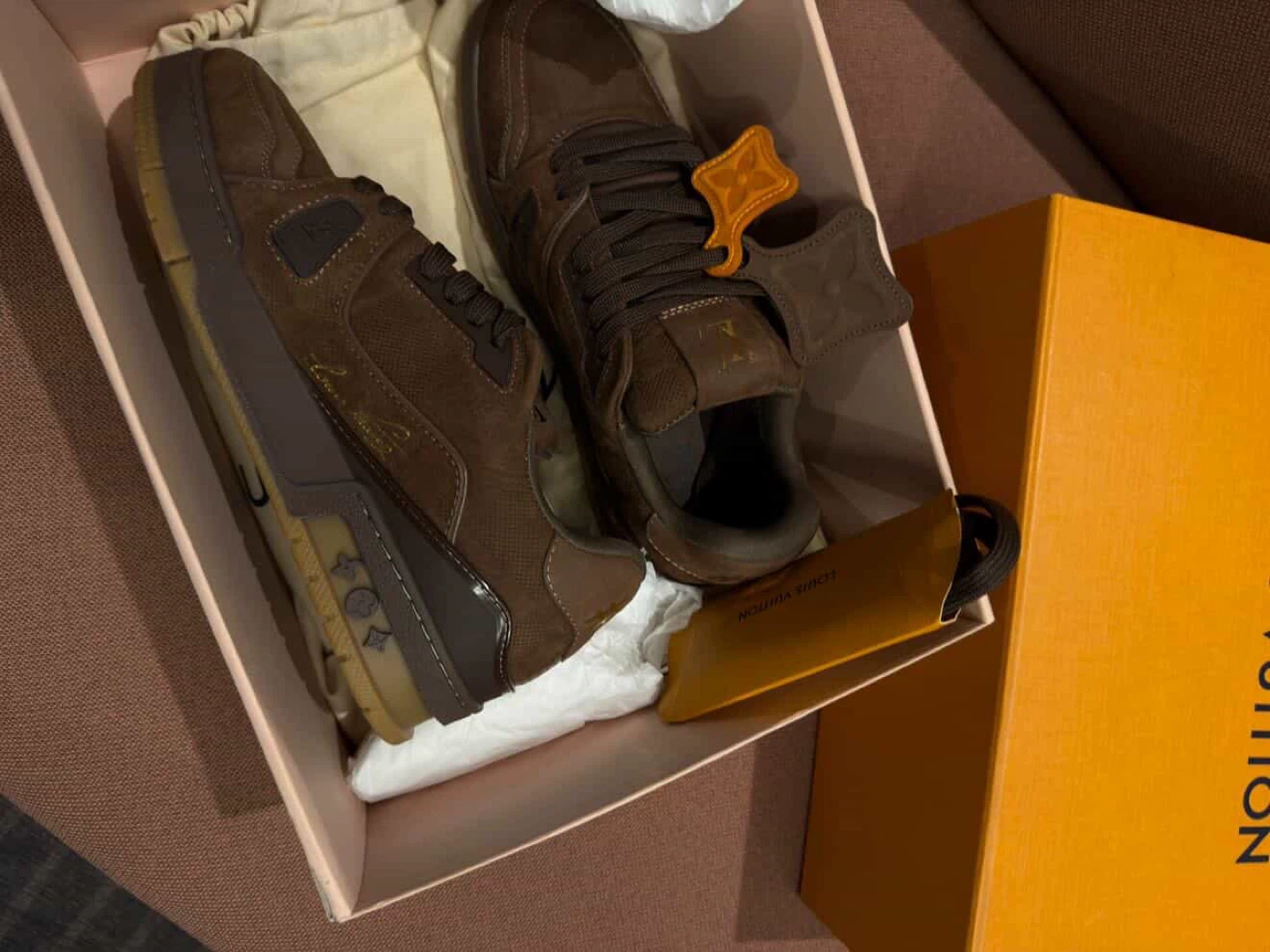 Louis Vuitton Brown Suede Sneakers - photo 2