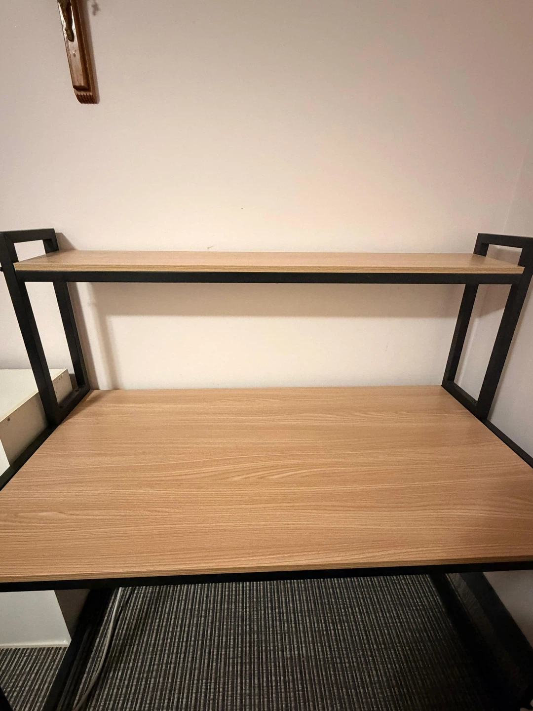 Wood and Metal Desk with Shelving