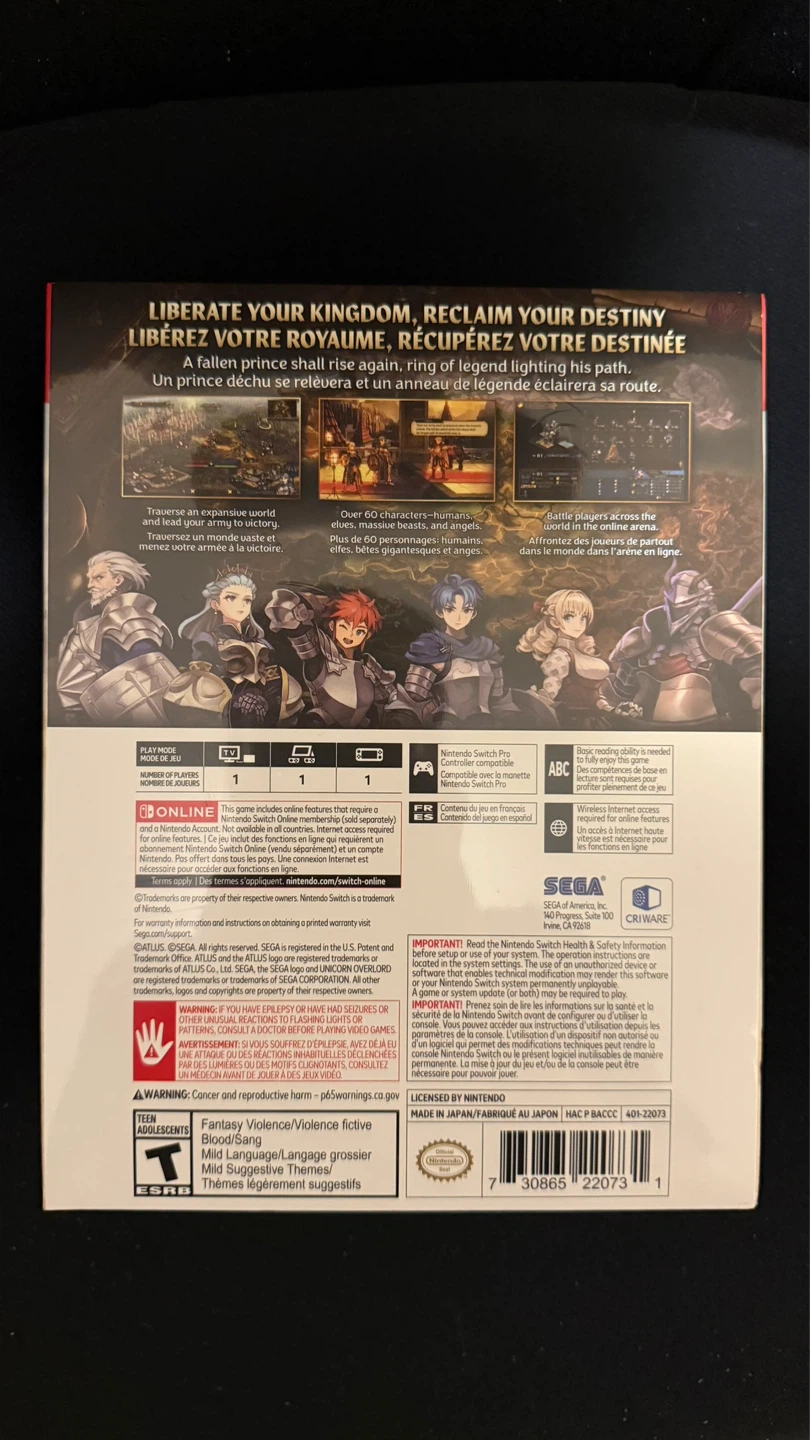 Unicorn Overlord Monarch Edition - Nintendo Switch - photo 2
