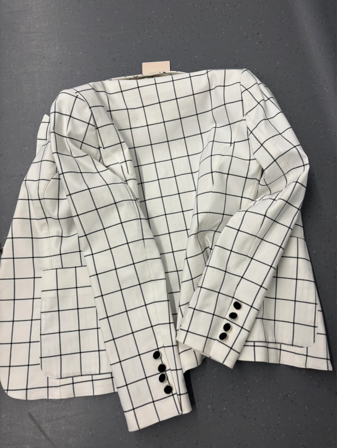 Autres Filles White Grid Print Blazer Jacket - photo 3