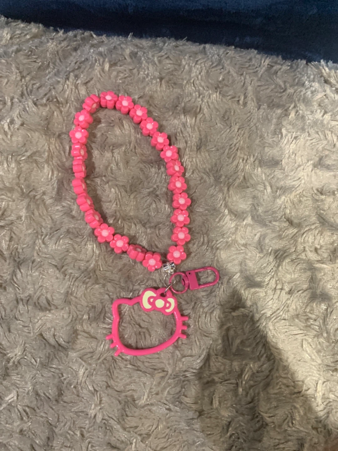 Hello Kitty Flower Beaded Keychain