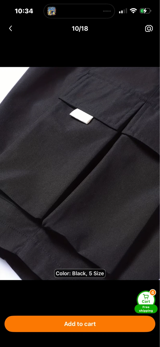 Men’s Black Cargo Shorts. Size medium - photo 3