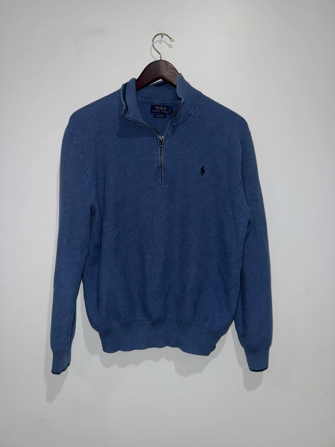 Polo Ralph Lauren 1/4 Zip Pullover - Blue Pima Cotton