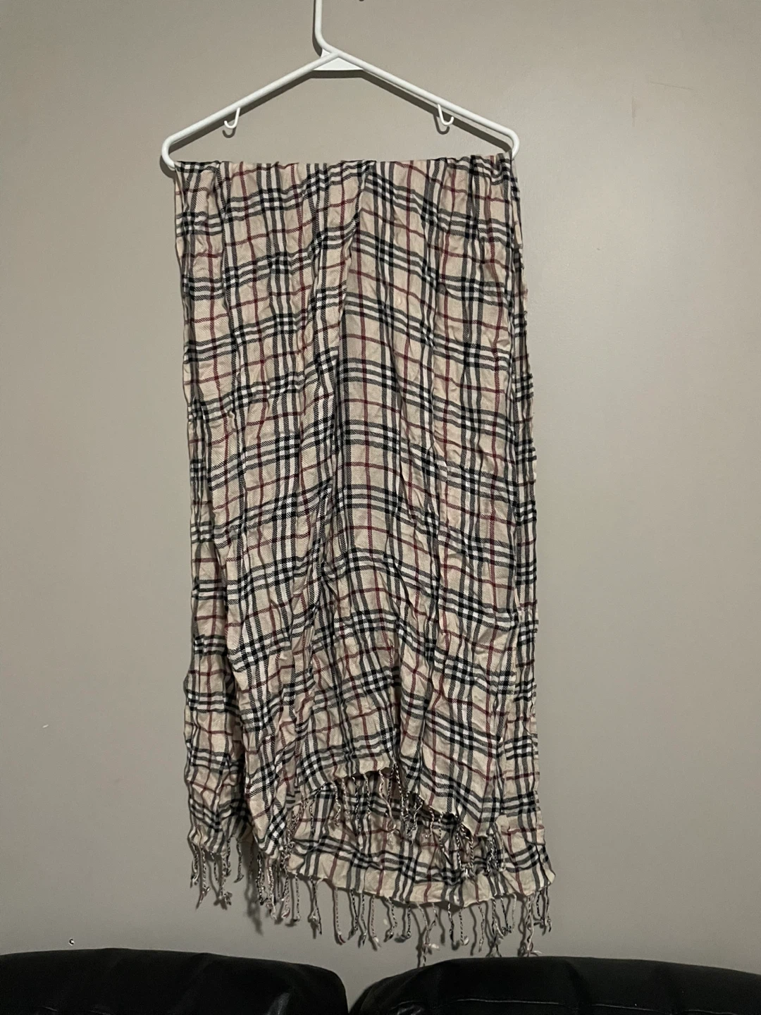 Tartan Plaid Scarf with Fringes