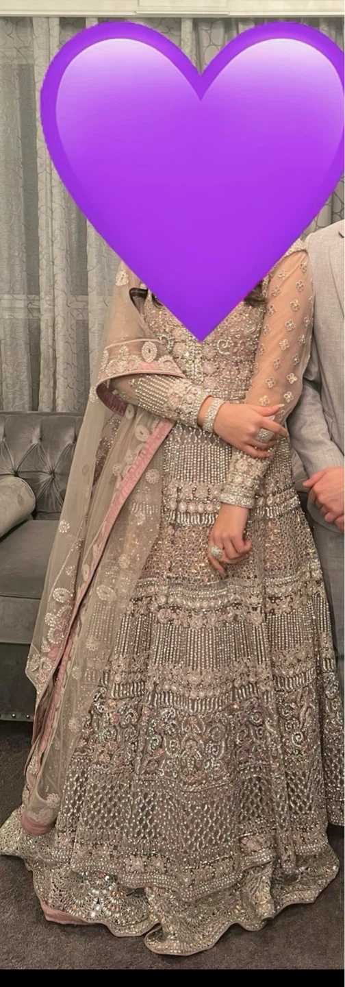 Pink heavy bridal dress