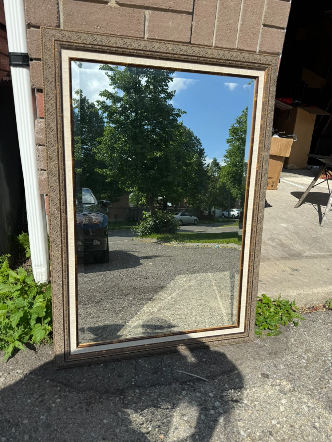 Large Vintage Ornate Framed Wall Mirror – Gold & Bronze Tone - photo 2