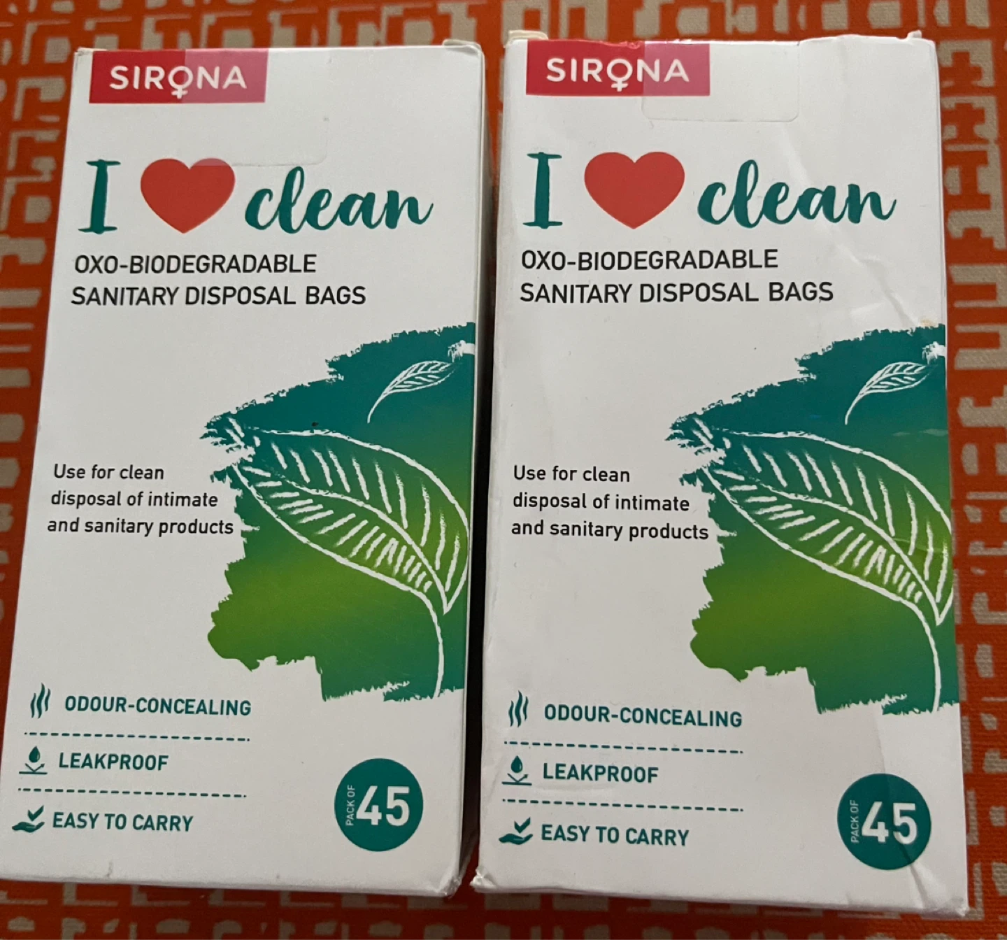 Sirona I Love Clean Sanitary Disposal Bags - Pack of 45