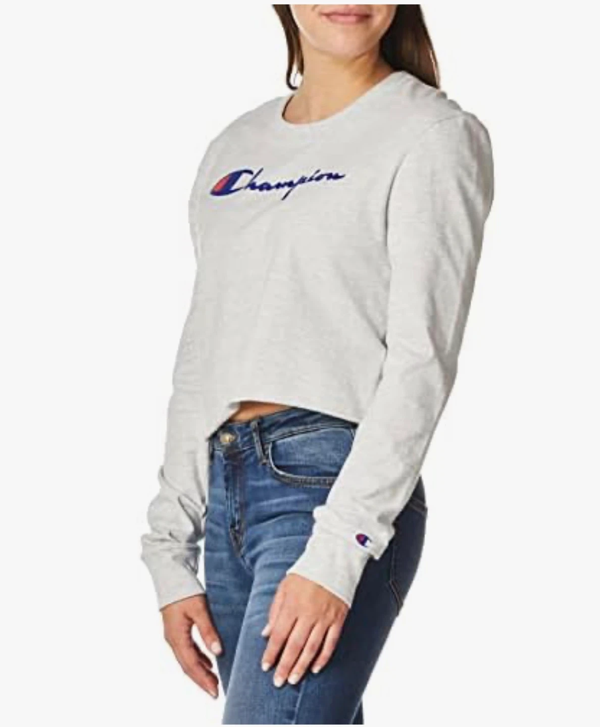 NWT Women’s Champion Boyfriend Cropped Long-Sleeve Tee, Small - photo 5