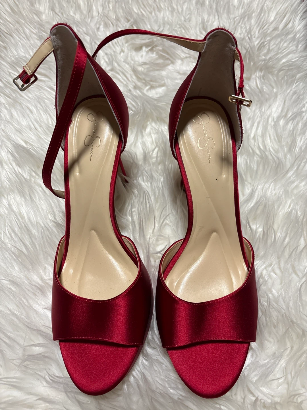 Jessica Simpson Red Satin Heels