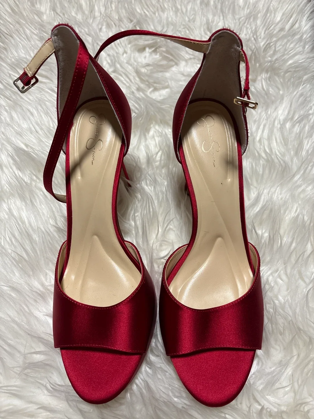 Jessica Simpson Red Satin Heels