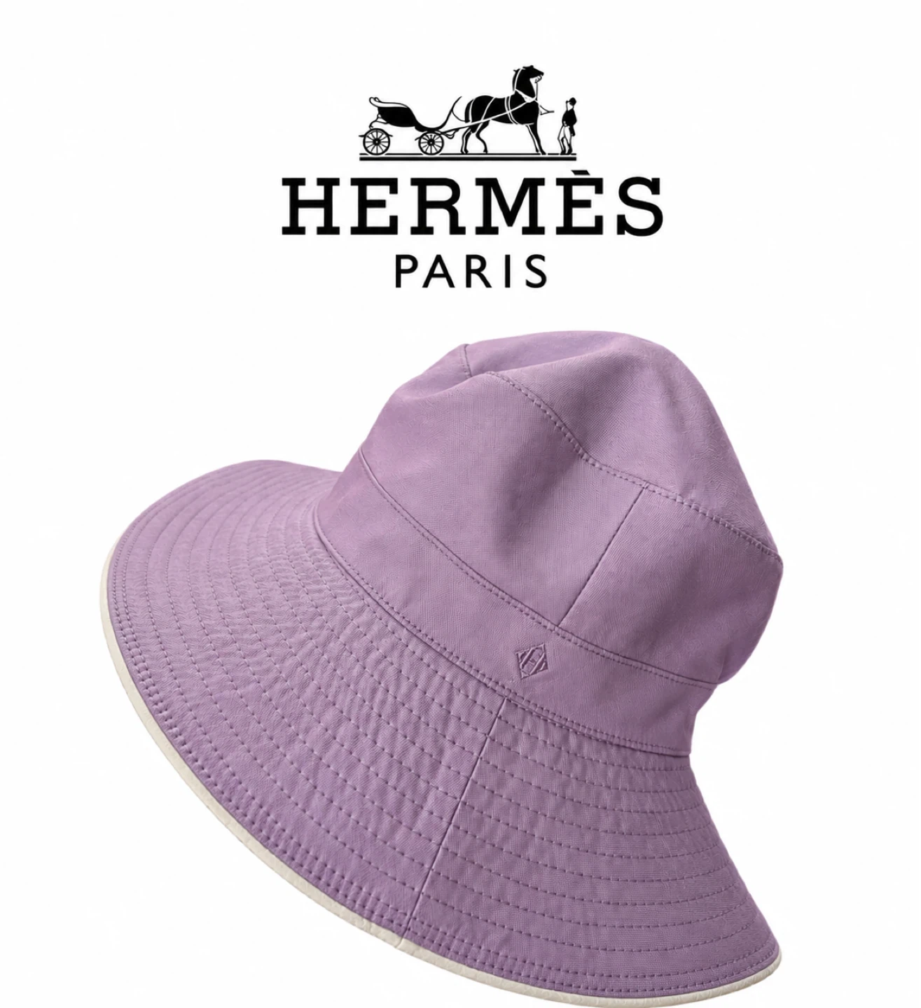 Hermès Paris Dusty Lilac Bucket Hat Size 56 Made in France