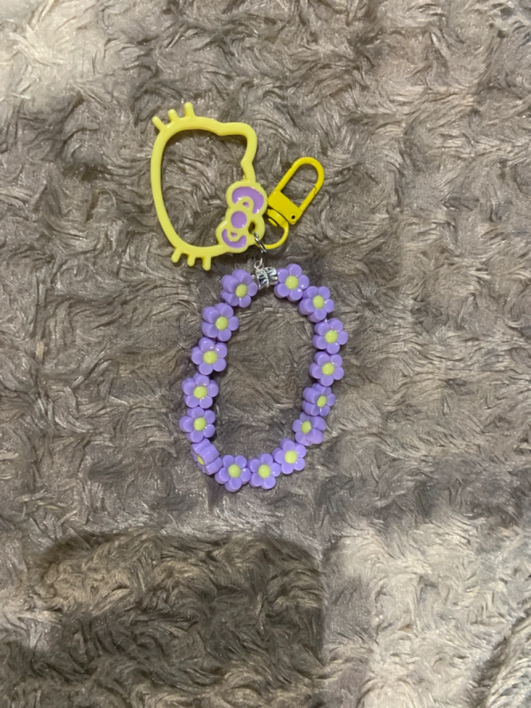 Hello Kitty Flower Charm Keychain & Bracelet Set