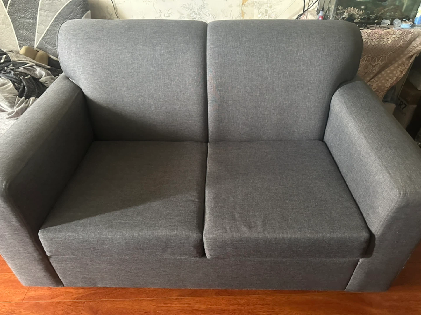 Grey loveseat sofa