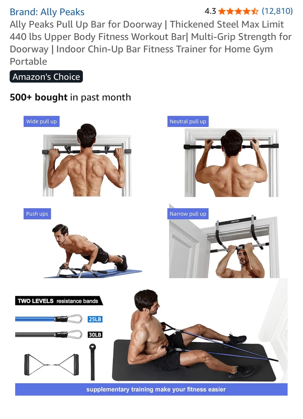 Ally Peaks Pull Up Bar for Doorway