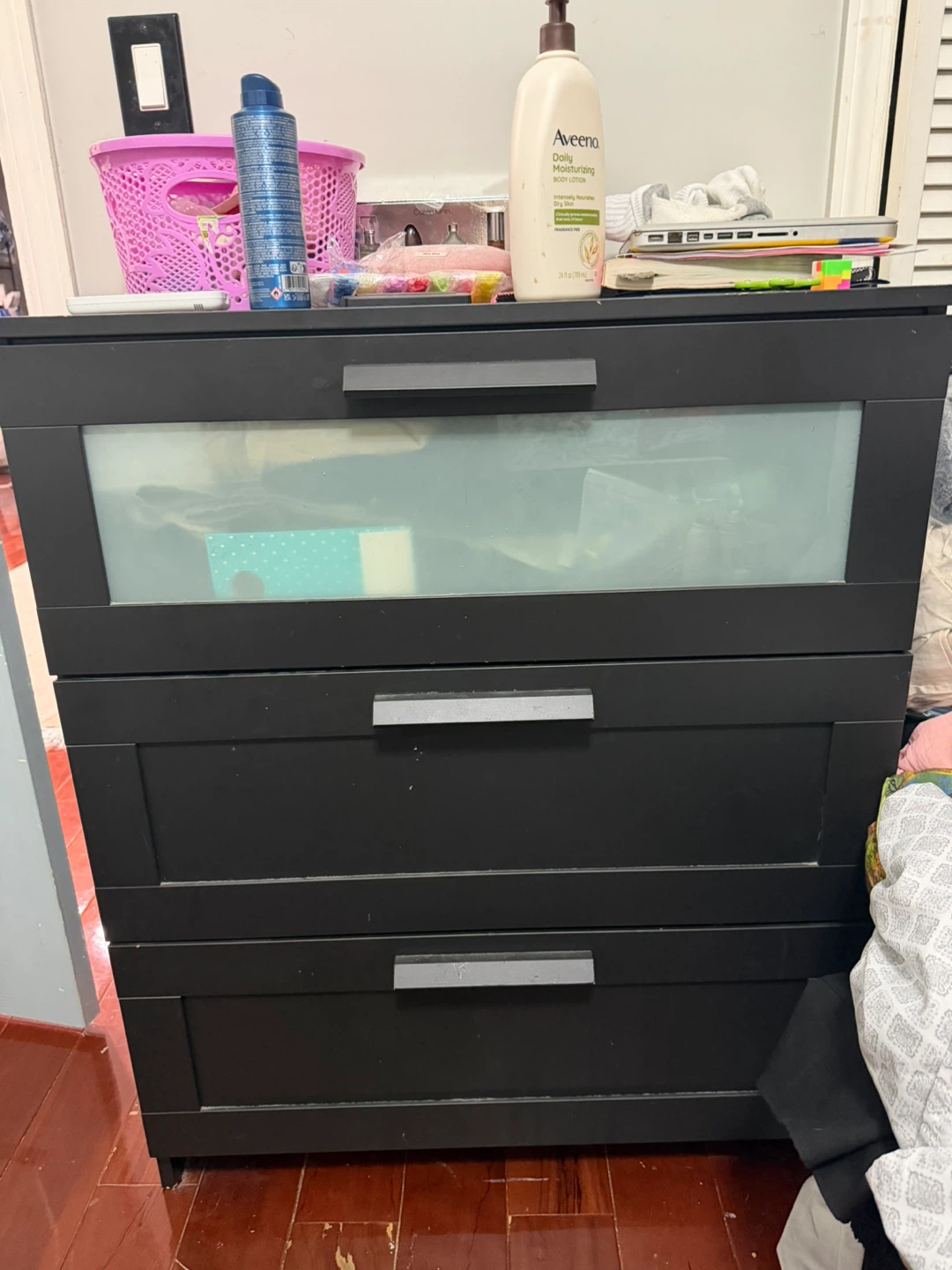 Black 3 drawer chest