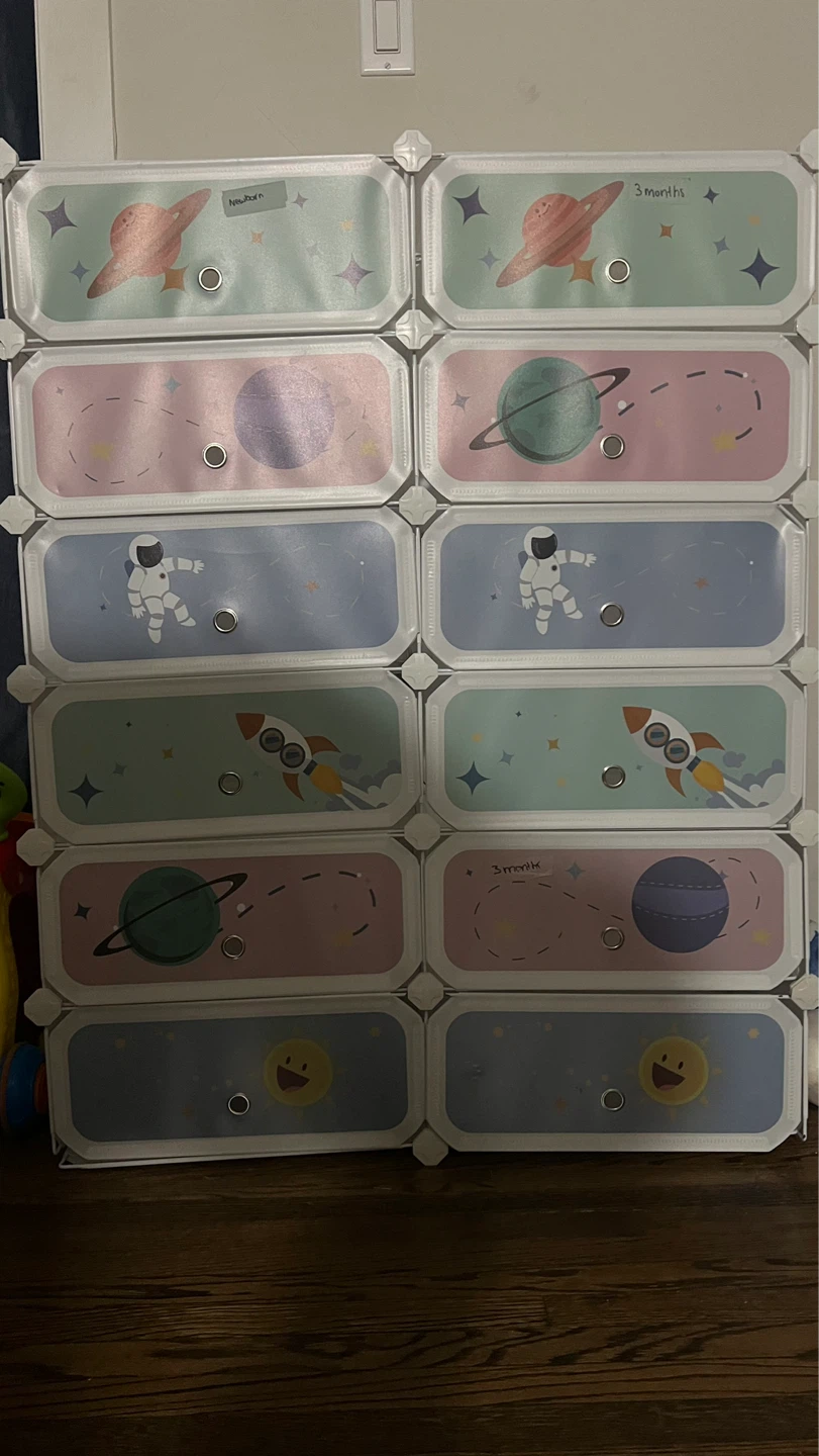 10-Cube Storage Organizer with Space Theme