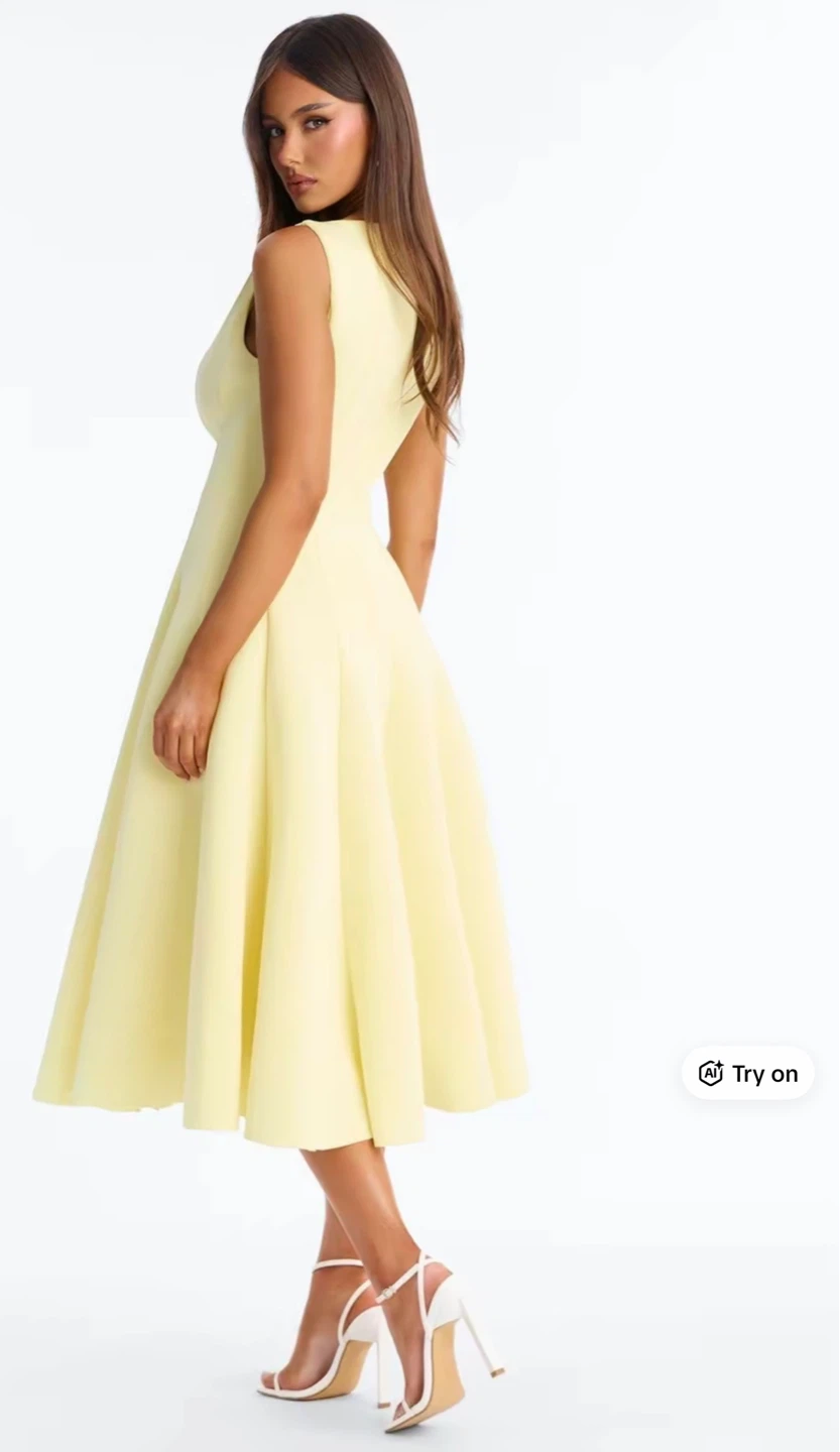 Sweet Sunday Pleated Midi Dress - Butter Yellow - photo 2