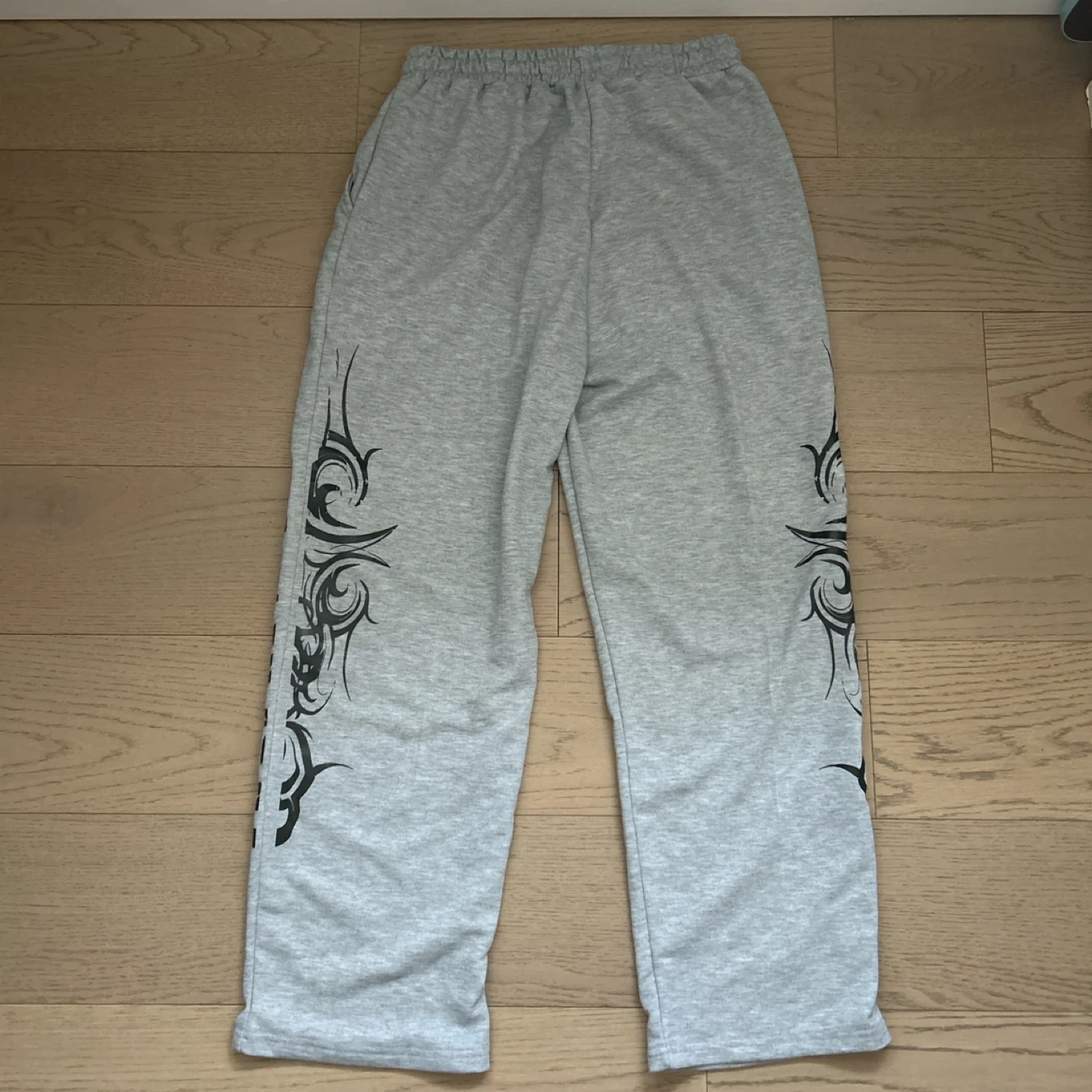 Grey Sweatpants with Black Design - photo 2