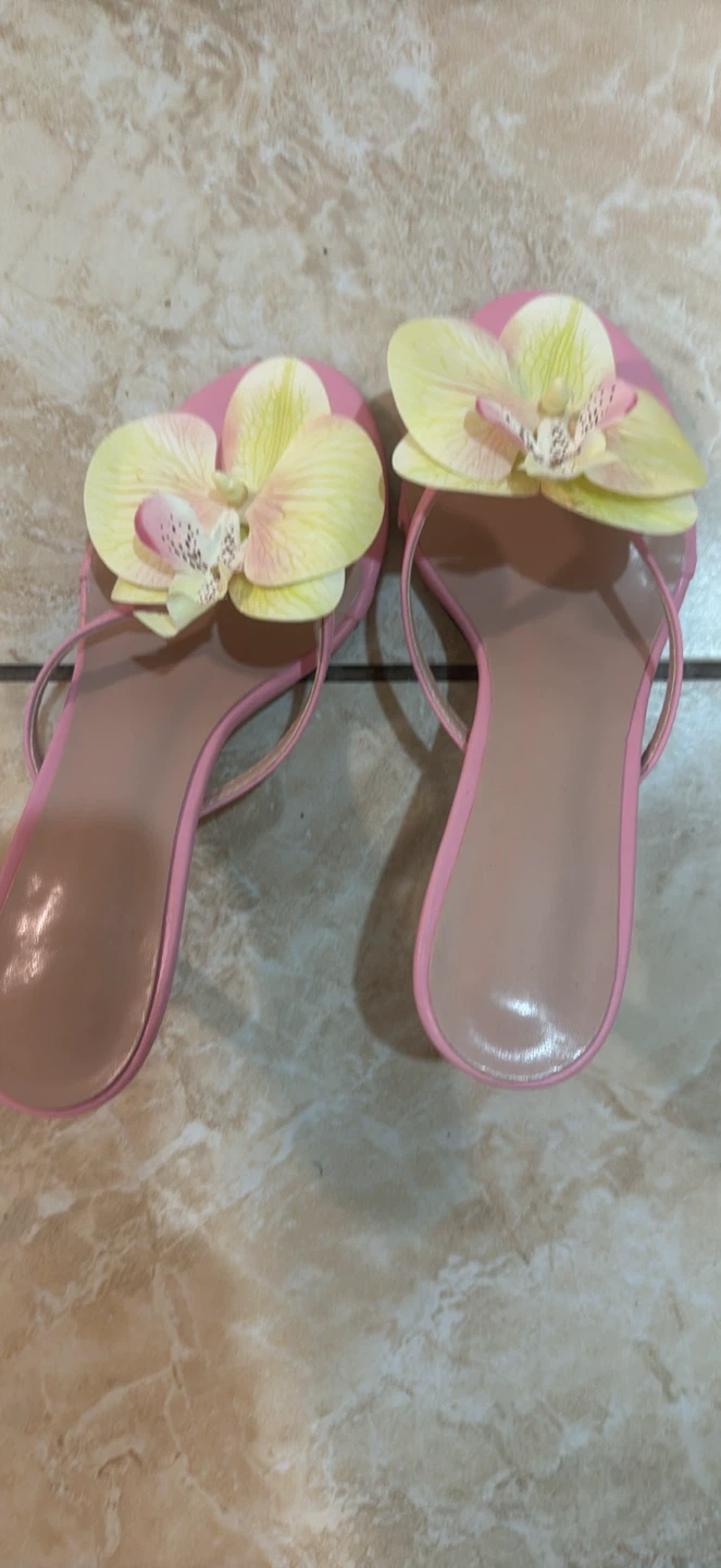 Pink Flower Heeled Sandals - photo 3