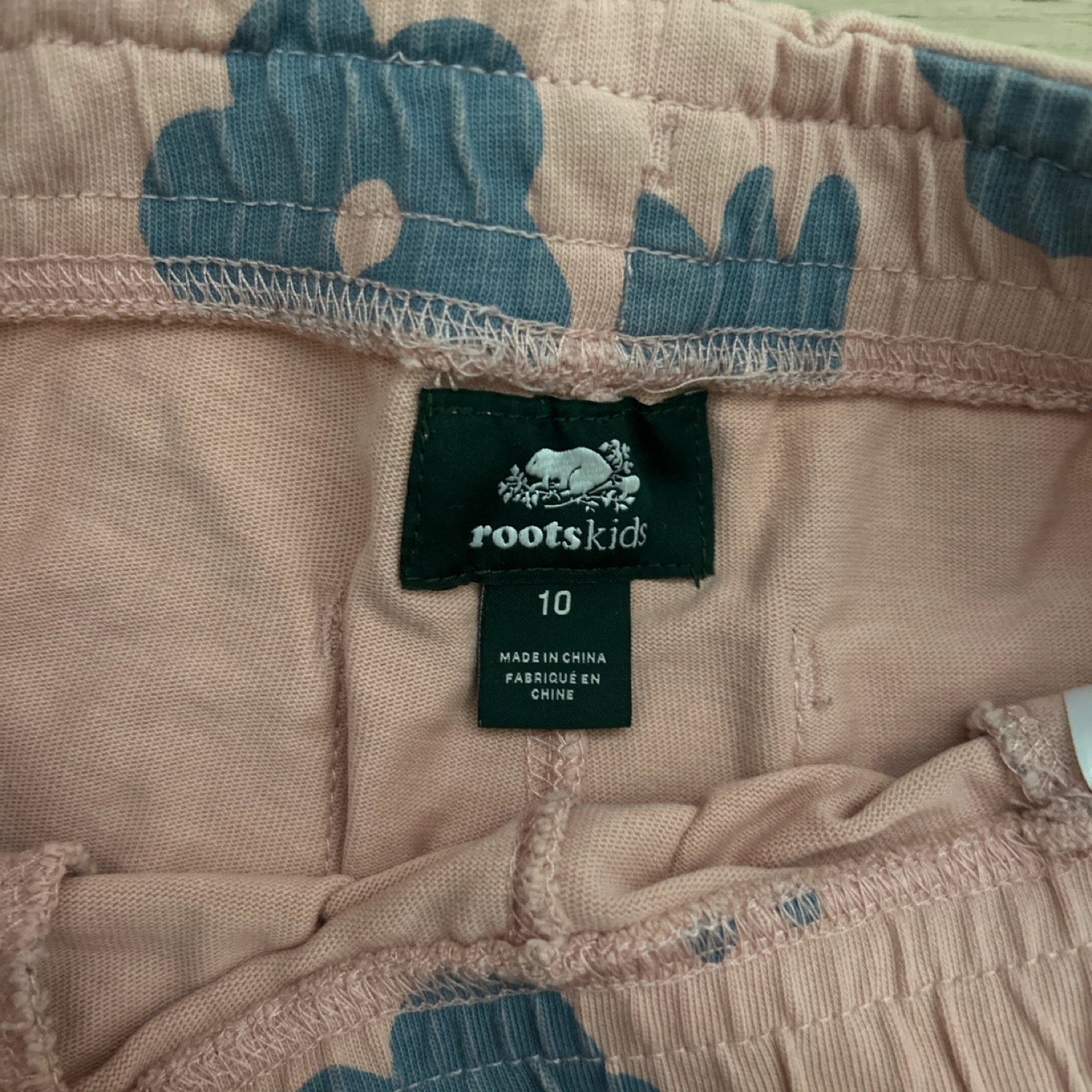 Roots Kids Pink Shorts with Blue Flowers Size 10 - photo 3