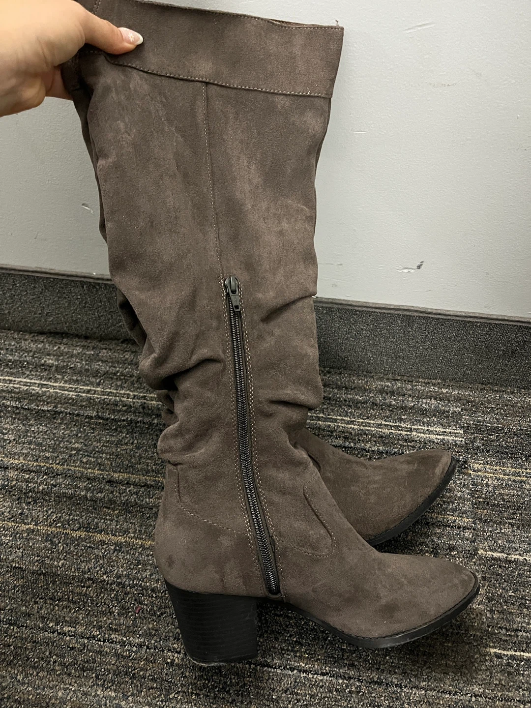Brown Suede Knee-High Boots - Size 9 - photo 5