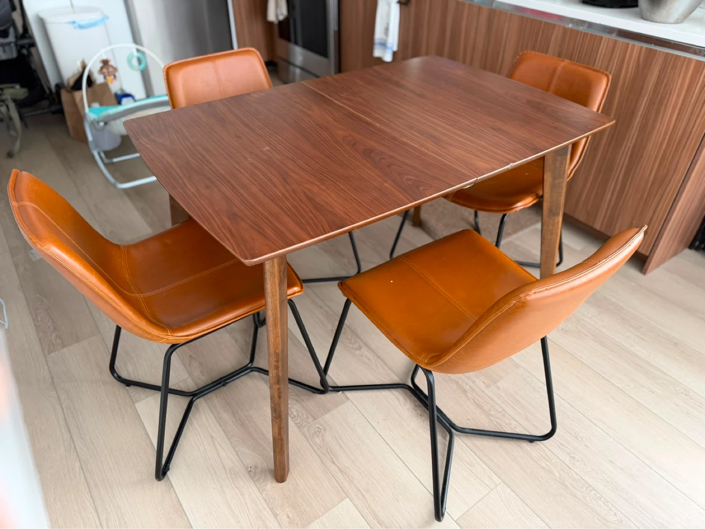 Wood Dining Table with 4 Chairs - photo 2