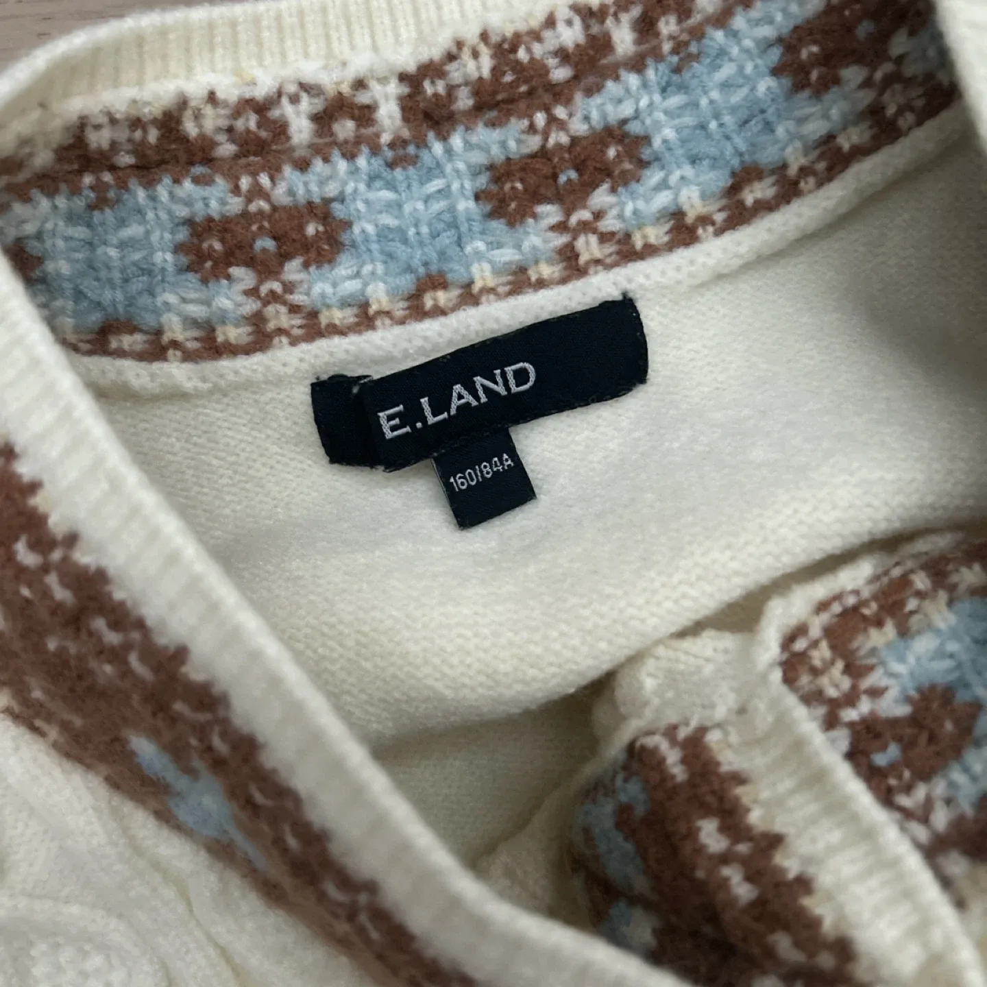 E.LAND Cream Cable Knit Vest - photo 3