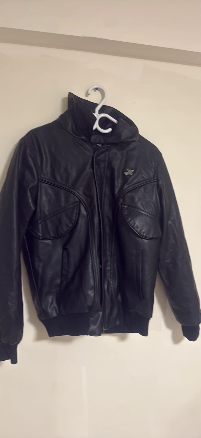 Black Leather Bomber Jacket - photo 3