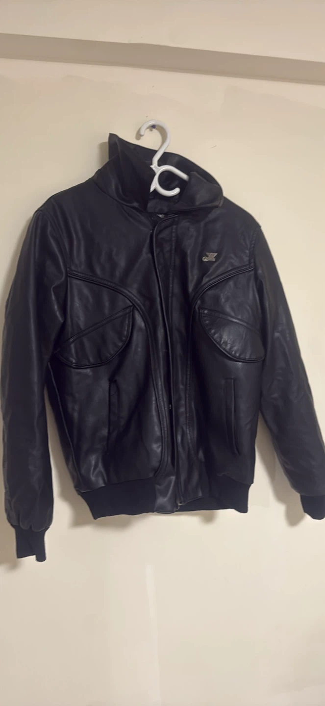 Black Leather Bomber Jacket - photo 2