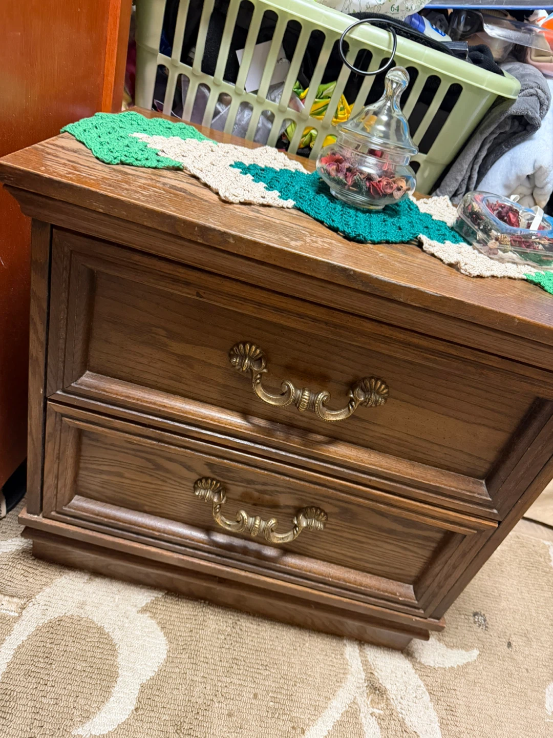 Wooden 2-Drawer Nightstand - photo 5
