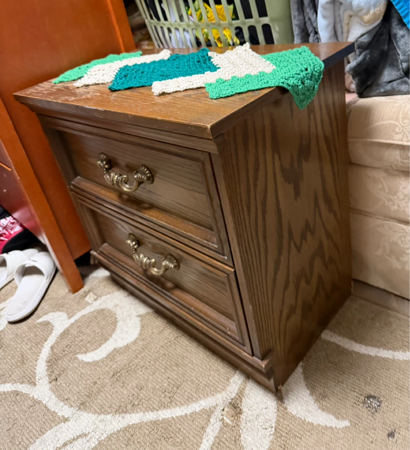 Wooden 2-Drawer Nightstand - photo 2