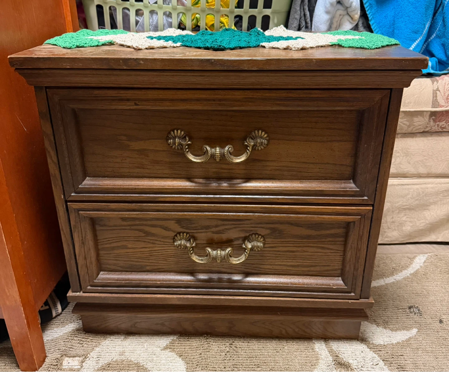 Wooden 2-Drawer Nightstand