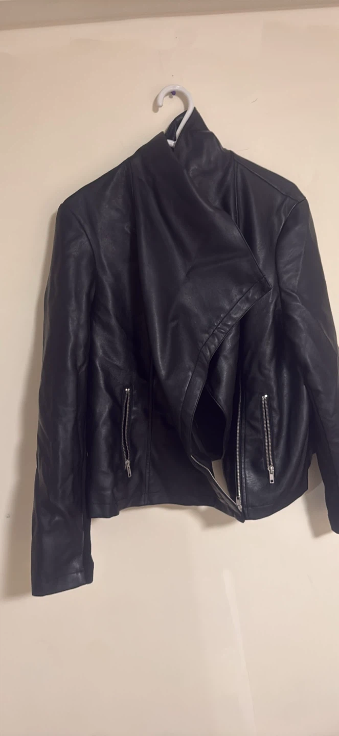 Black Faux Leather Moto Jacket