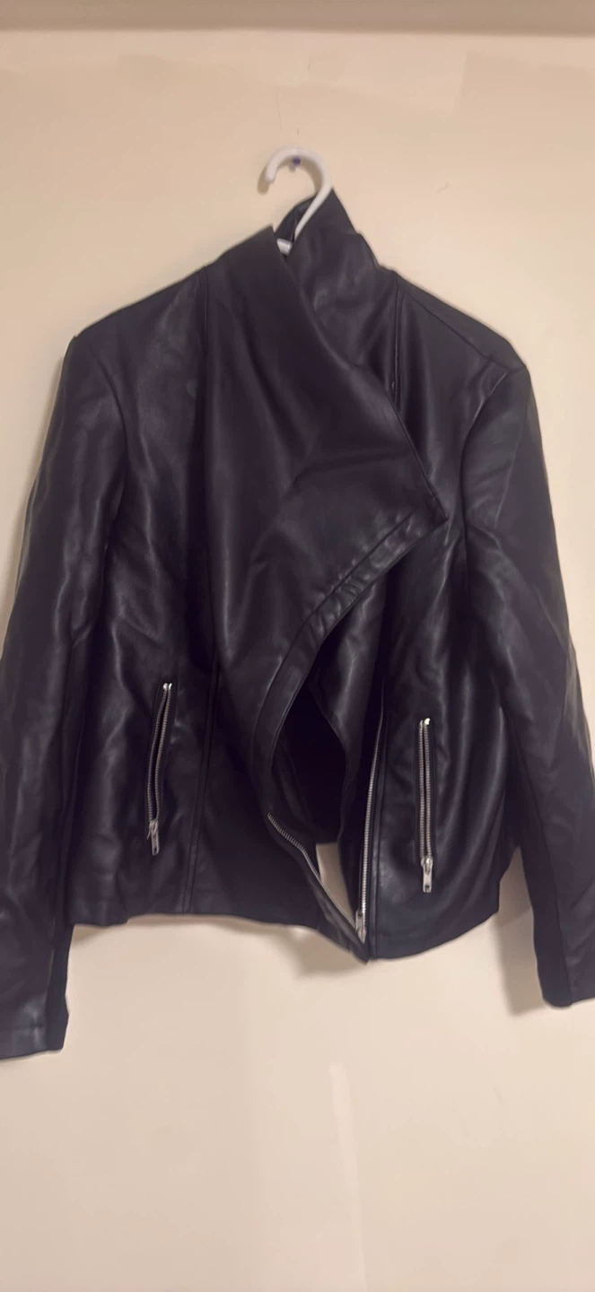 Black Faux Leather Moto Jacket - photo 2
