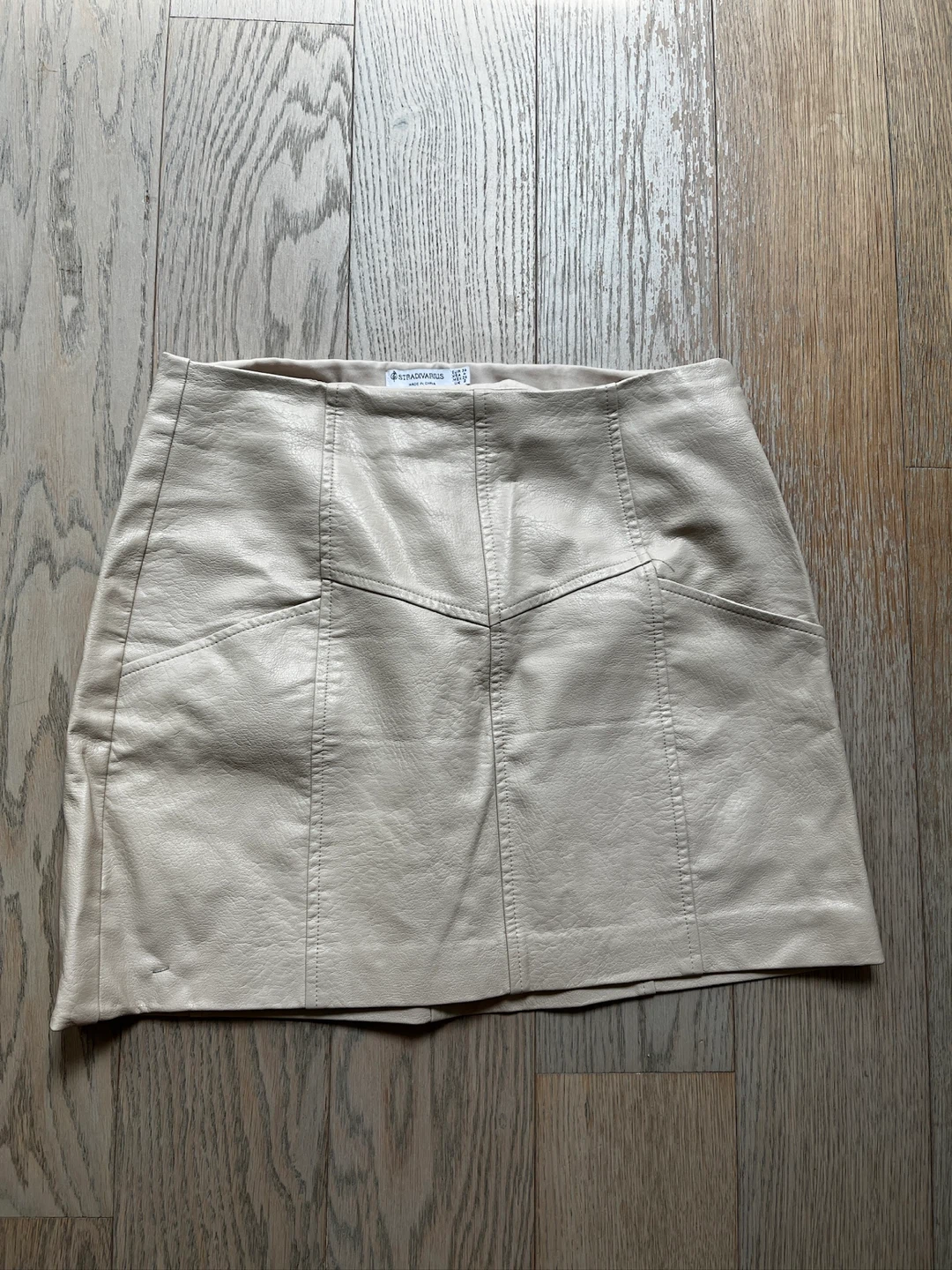 Stradivarius Faux Leather Mini Skirt (size 4)