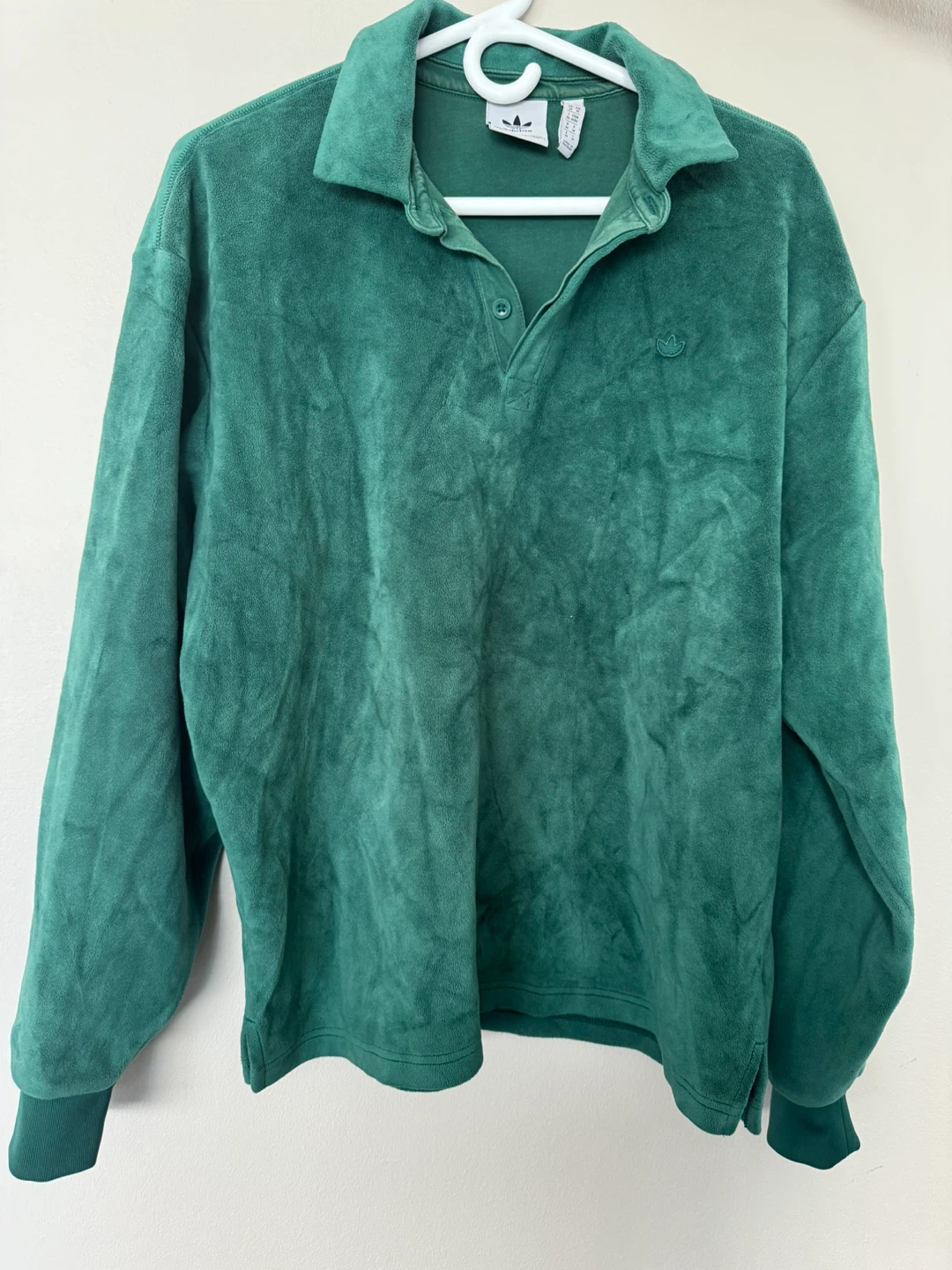 Adidas Velour Tracksuit Set Green Medium